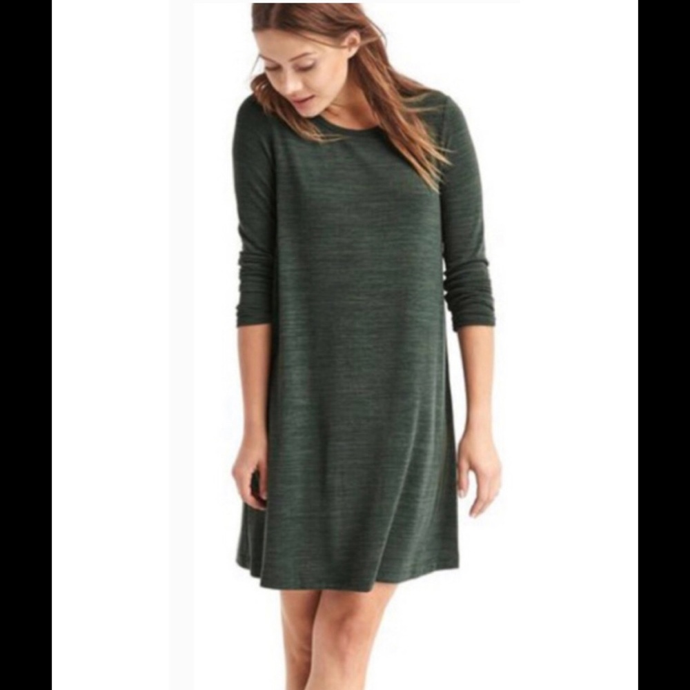 GAP 3/4 Sleeve olive green Tee Shirt Dress Small